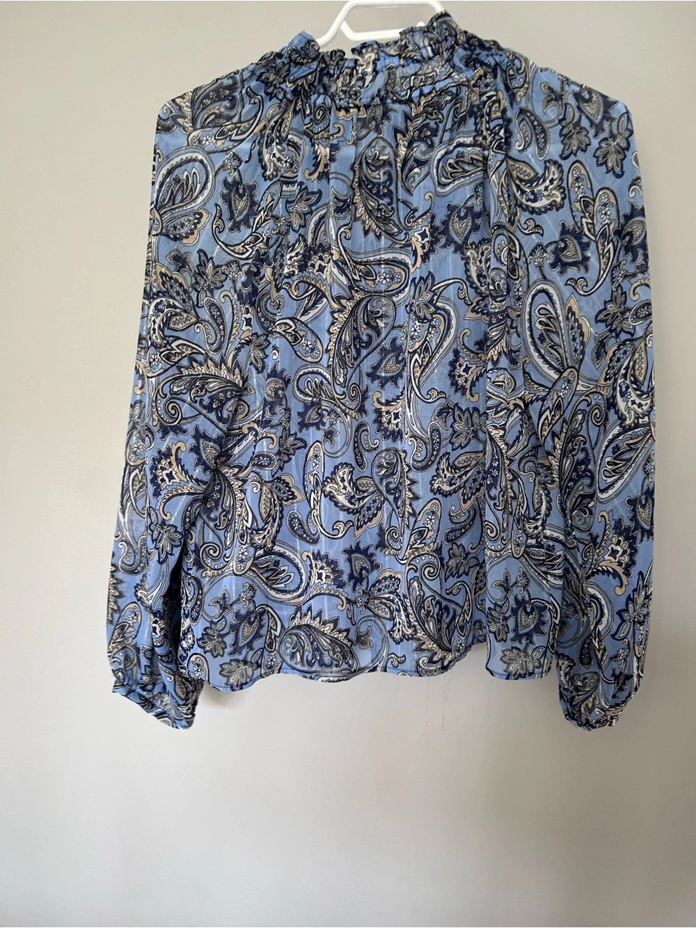 Zara Paisley Light Blue Paisley Blouse - Picture 6 of 6
